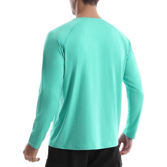 Men Light Long Sleeve UV Protection Rash Guard Swim Shirt for Athletic - Picture 3 of 7